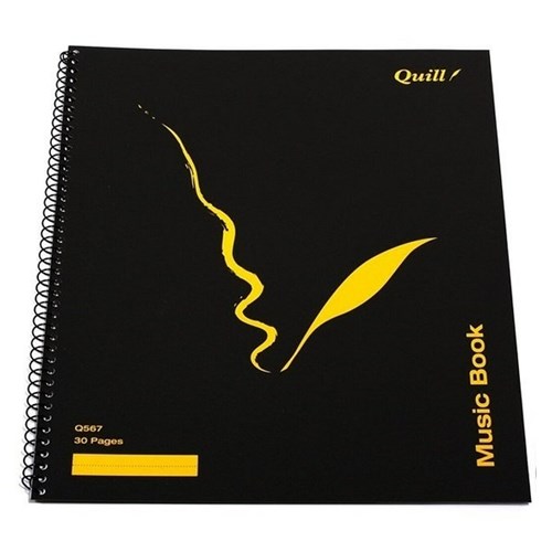 Quill Q567 Spiral Music Book 297x248mm 30pg 12 Stave Sb_2